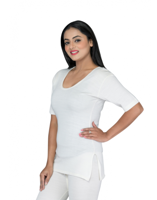 Women Inner Vest Woolblend HS Thermal Cream